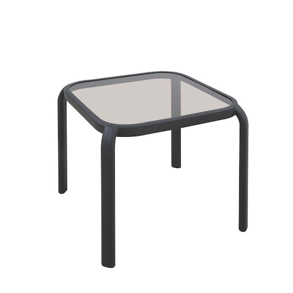 Living Accents Roscoe Black Square Glass Slat Top Side Table TGS16DK - main